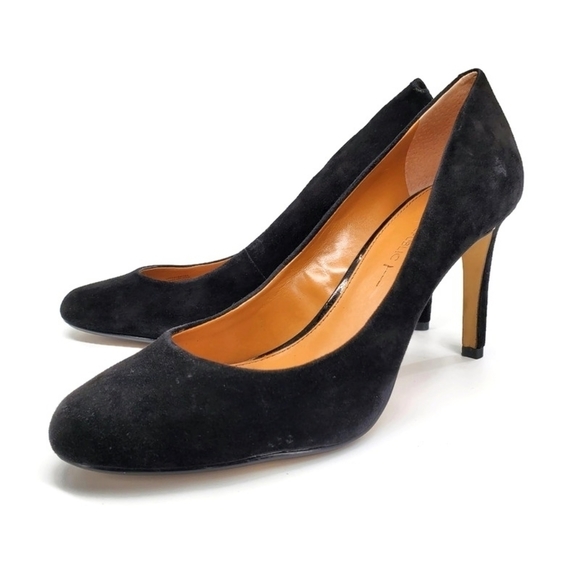 Banana Republic Shoes - Banana Republic Black Suede Almond Toe Slip-On High Heel Pumps